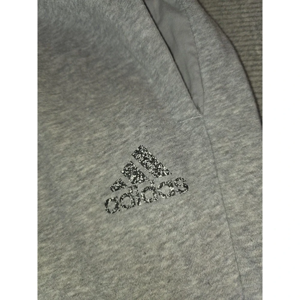 Adidas XL Stadium Fleece Heather Gray Speckled Badge Jogger Athletic Track Pant